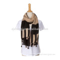 American scarf fake cashmere tribal tassel shawl blue+brown